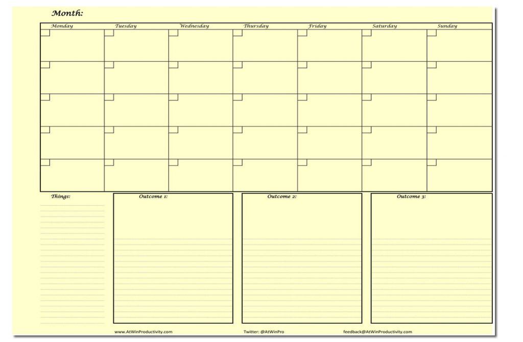 Printable Planners Monthly Planner